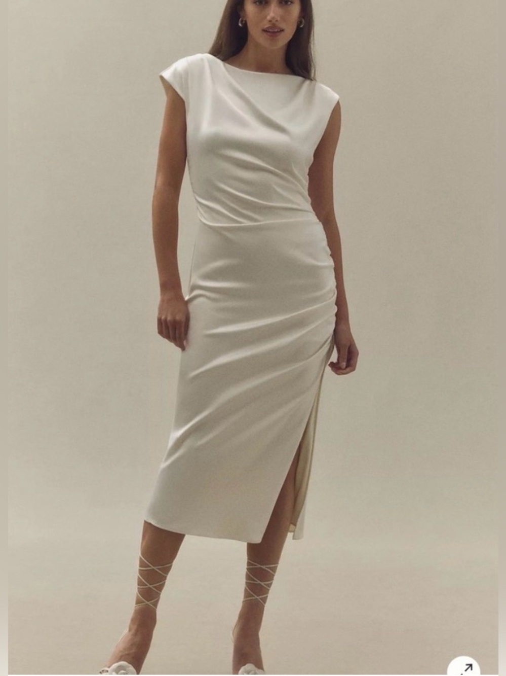 New BHLDN Stretch Satin MIDI Dress  the “Francesca” sz XL